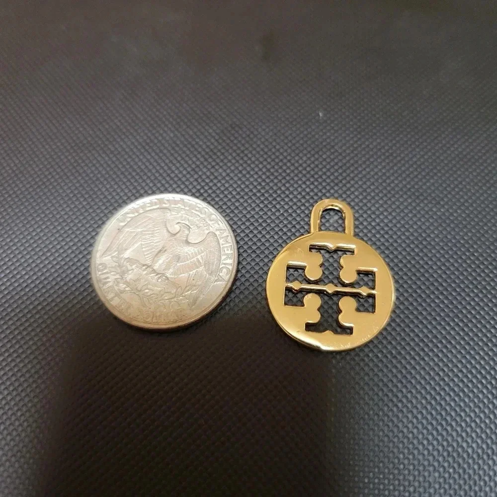 Tory Burch Logo Pendant Charm for Necklace Gold Tone